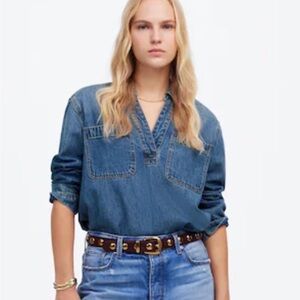MADEWELL NWT denim popover shirt size M